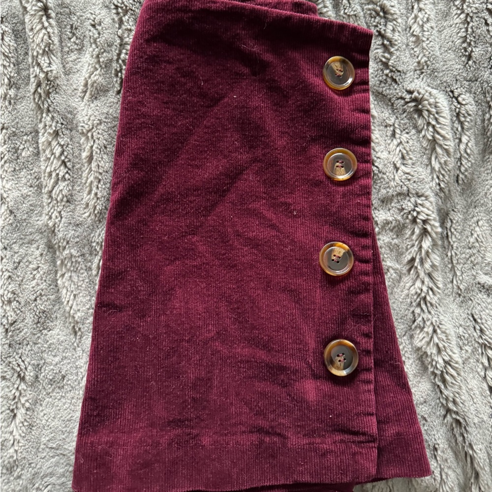 Altard State Button Corduroy Burgundy Skirt size large